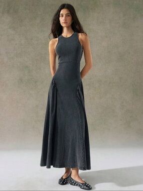 SHEIN Charcoal Sleeveless Maxi Dress With Back CutOut